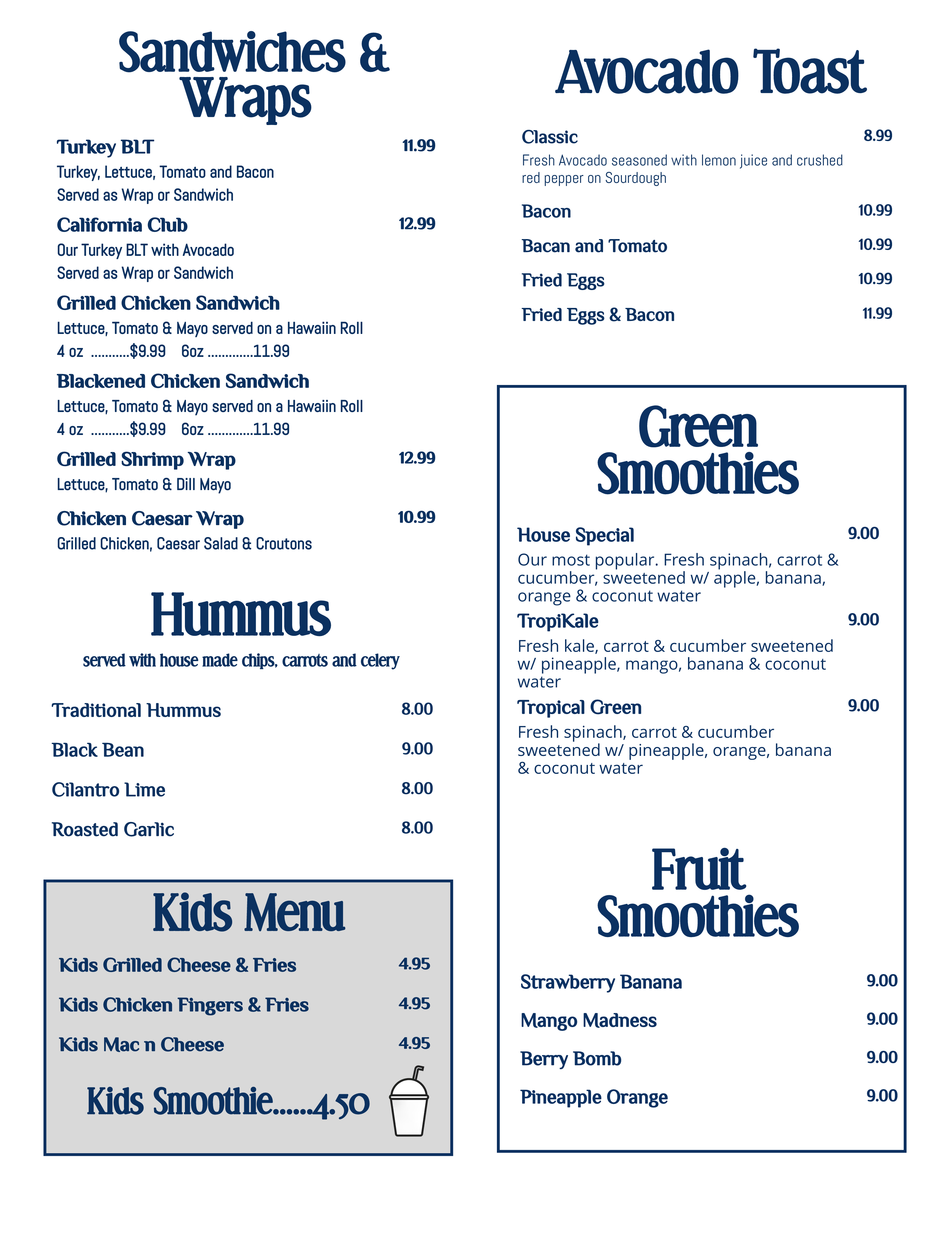 Menu - TableOne